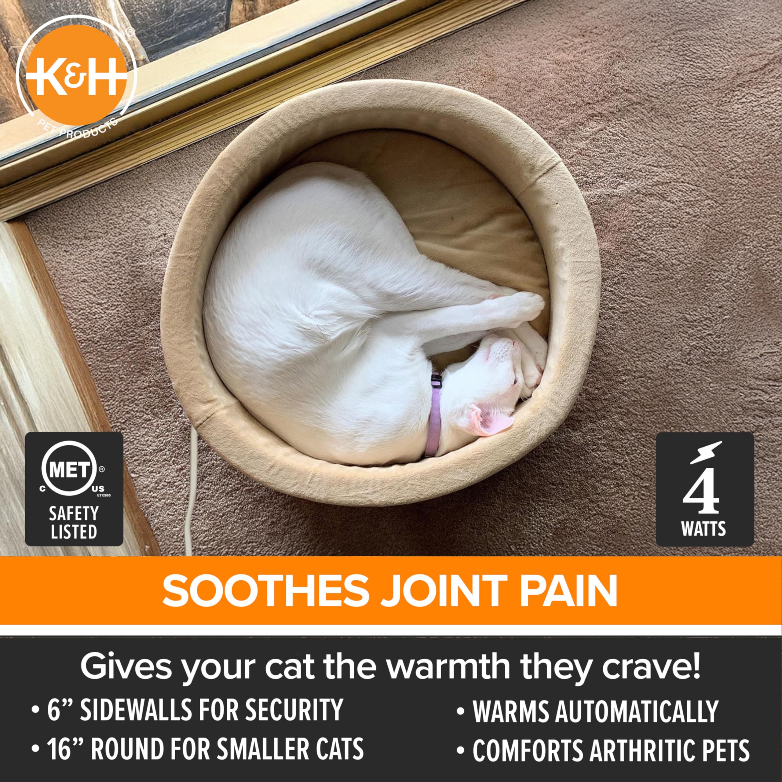 Removable heating pad from K&H enables easy seasonal use.