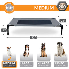 K&amp;H Pet Products cot features slip-resistant feet to protect indoor floors.