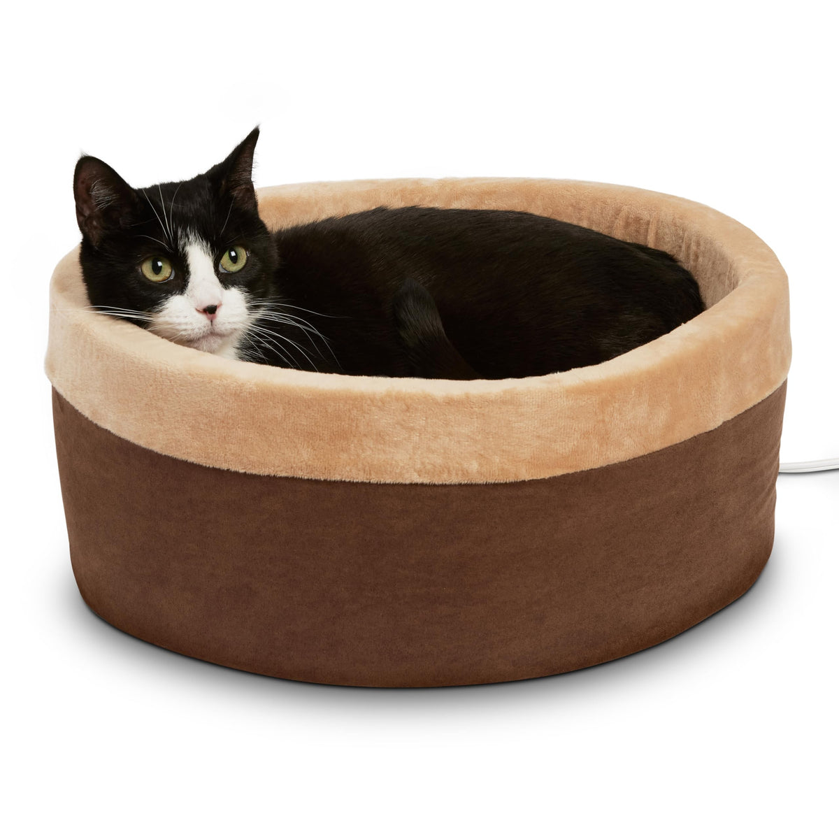 K&H Thermo-Kitty Bed inside view emphasizes plush foam walls for secure lounging.