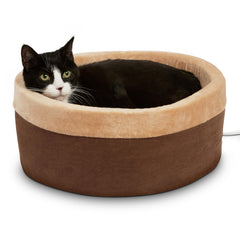 K&H Thermo-Kitty Bed inside view emphasizes plush foam walls for secure lounging.