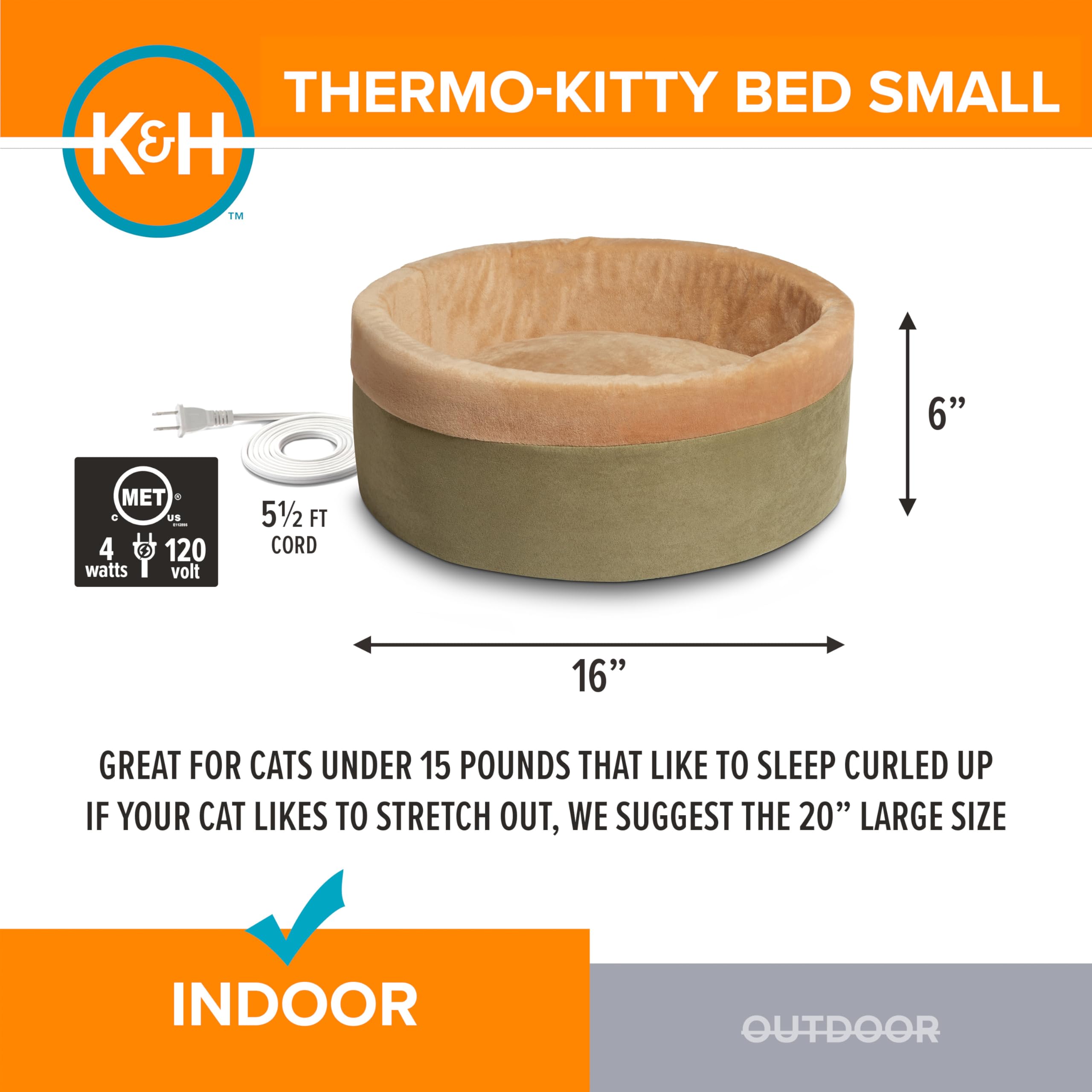 Pet resting warm in the K&H Thermo-Kitty bed.