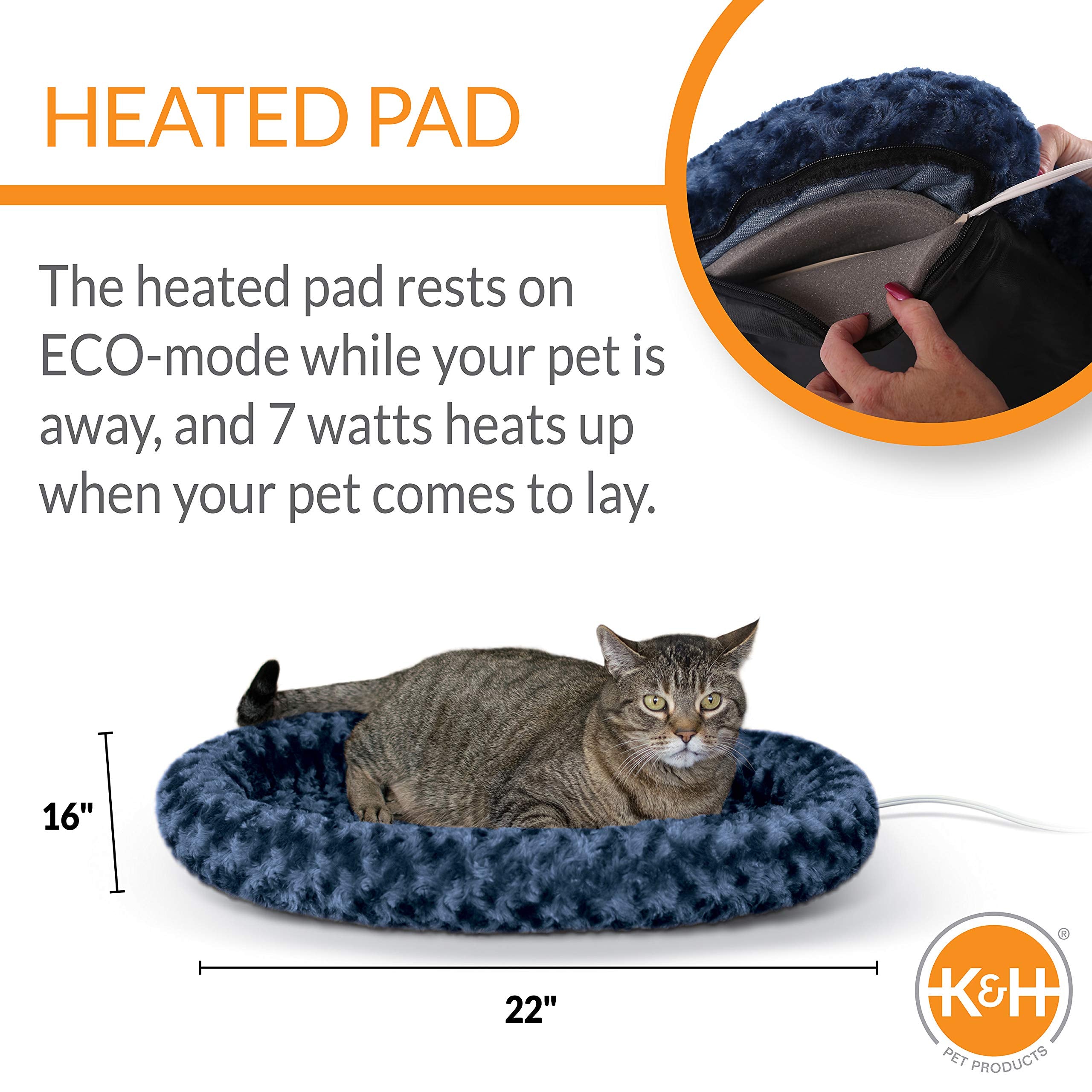 K&H Pet Products Thermo-Kitty Fashion Splash cover closeup with removable washability