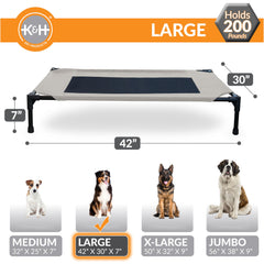 K&amp;H Pet Products elevated bed with water-resistant fabric suitable for outdoors