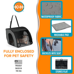 K&H Pet Products Travel Safety Carrier mesh windows provide visibility and airflow.