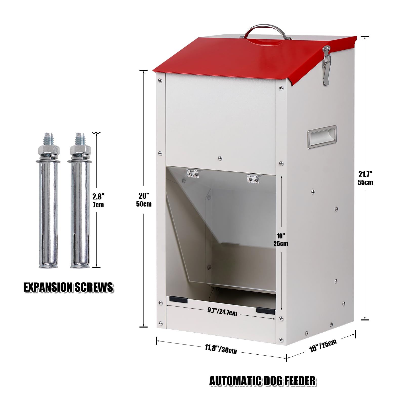 KHEARPSL feeder back view highlights weather-resistant coating for harsh outdoor conditions