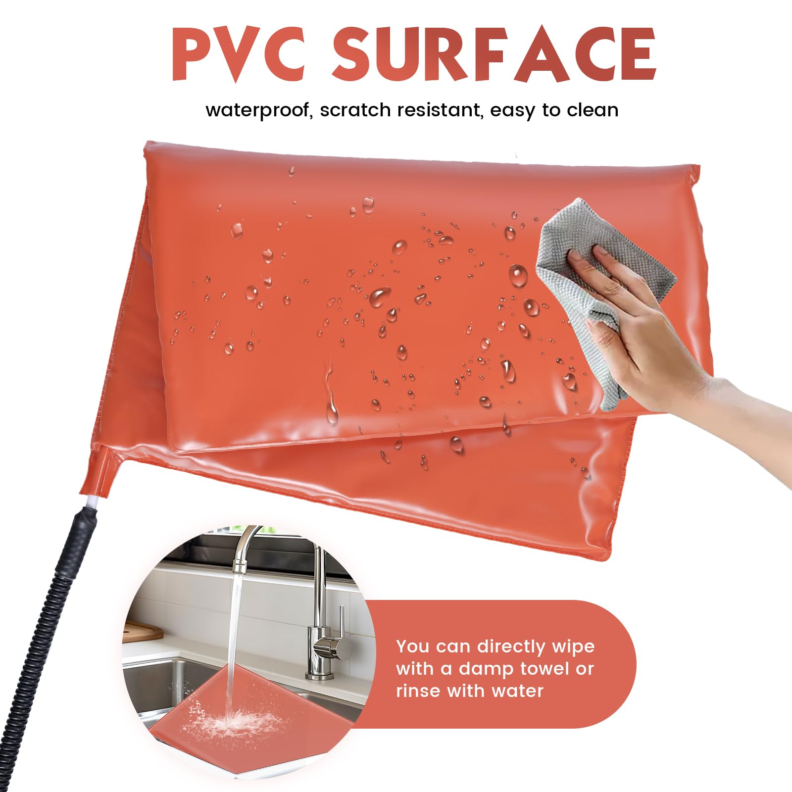 KHEARPSL waterproof PVC surface enables easy cleaning after use.