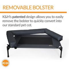 K&amp;H Bolster Cot mesh center highlights breathable design for cooling comfort