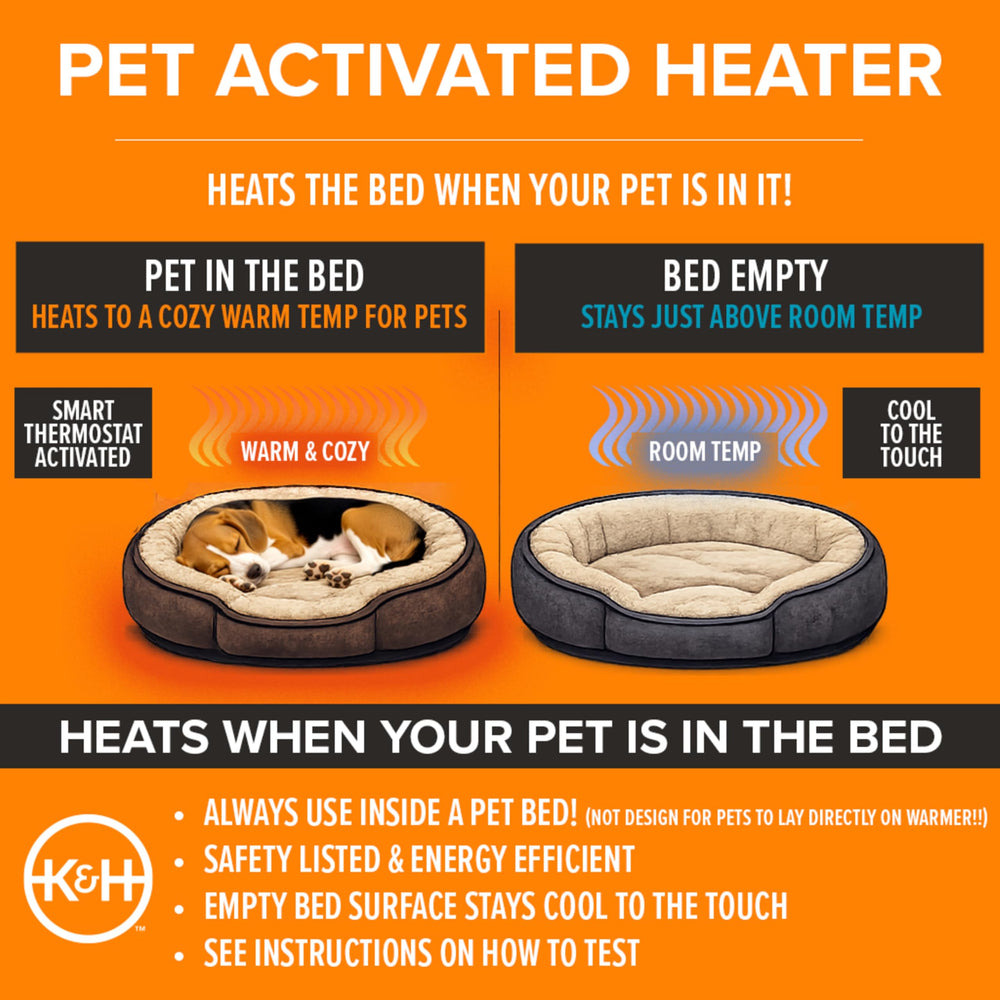 K&H Warmer inside a cat bed delivers gentle warmth for relaxed lounging.