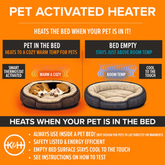 K&H Warmer inside a cat bed delivers gentle warmth for relaxed lounging.