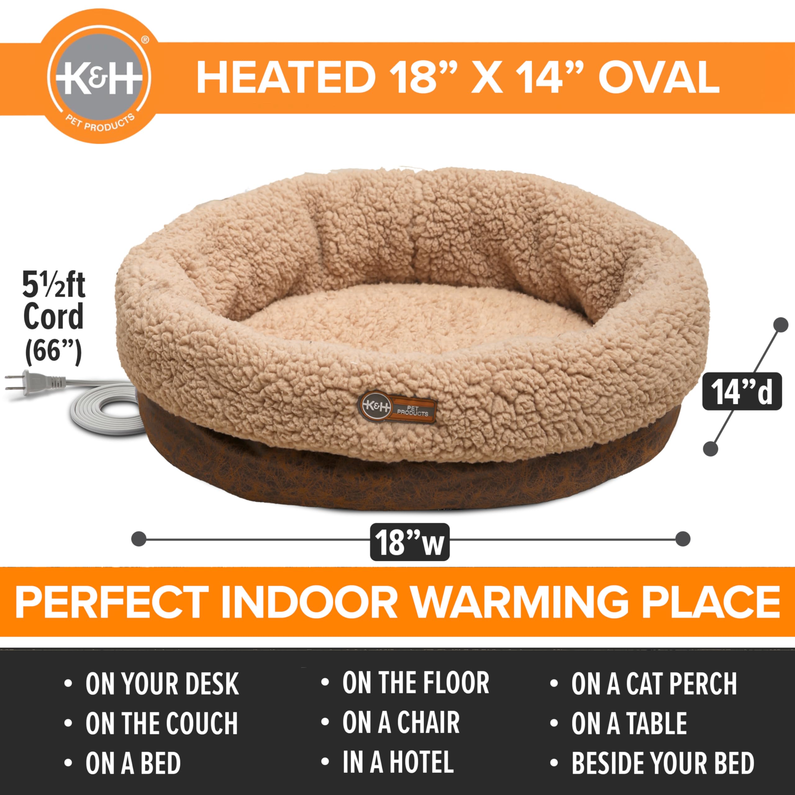 K&H Pet Products bed shows soft fleece walls for secure nest-like comfort.