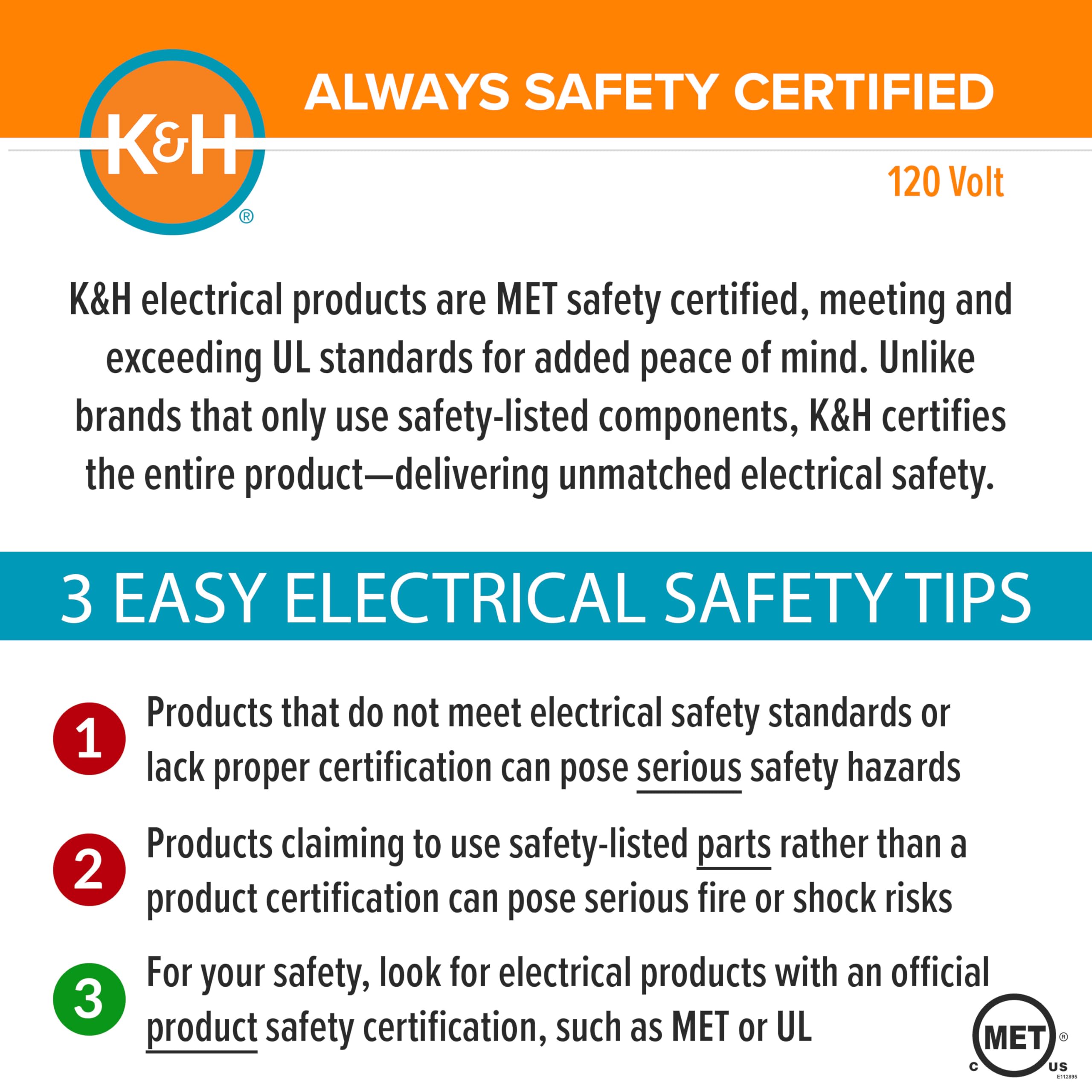 K&H Thermo-Kitty Mat safety tested by MET Labs for peace of mind