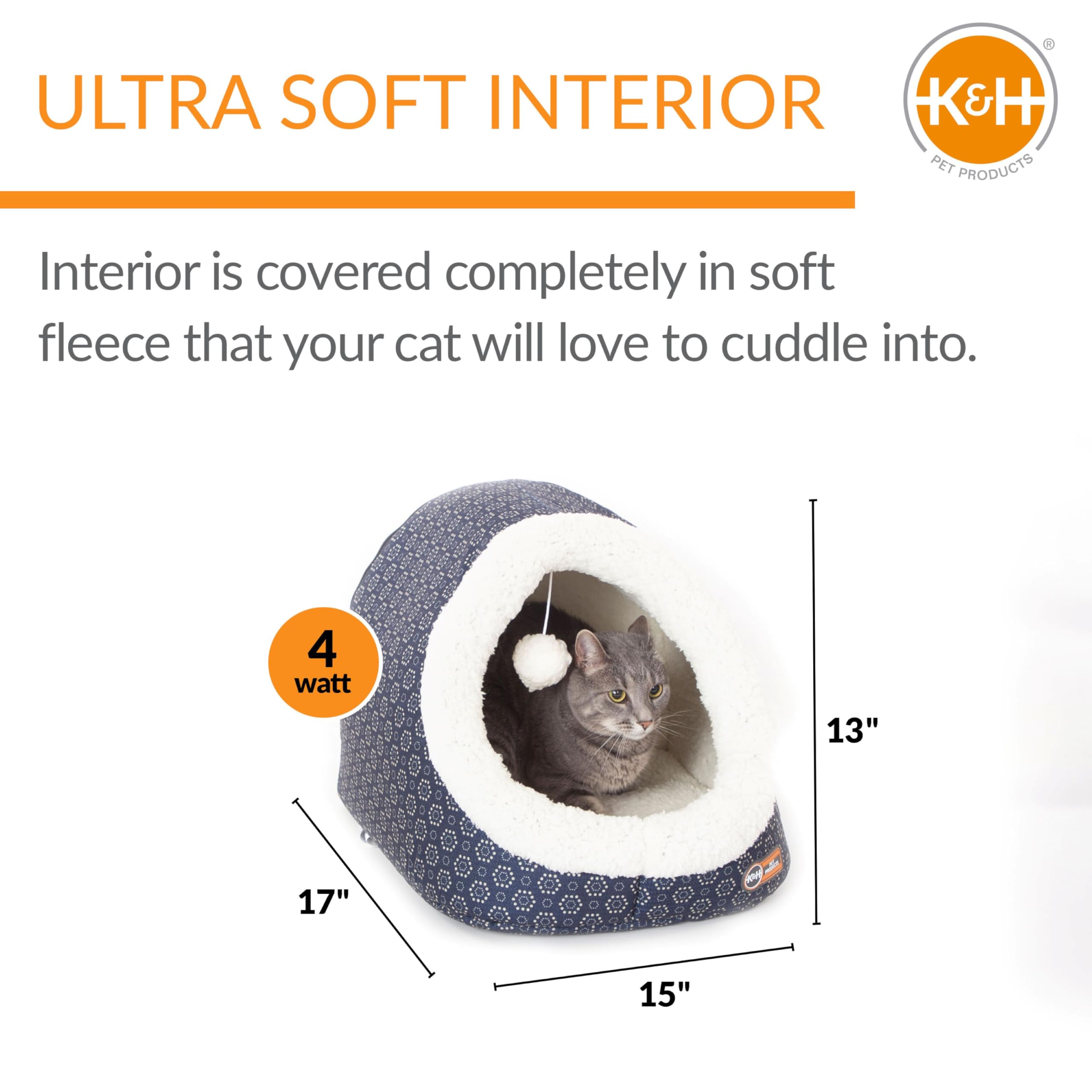 K&H Pet Products Thermo-Pet Cave interior fleece for warm naps