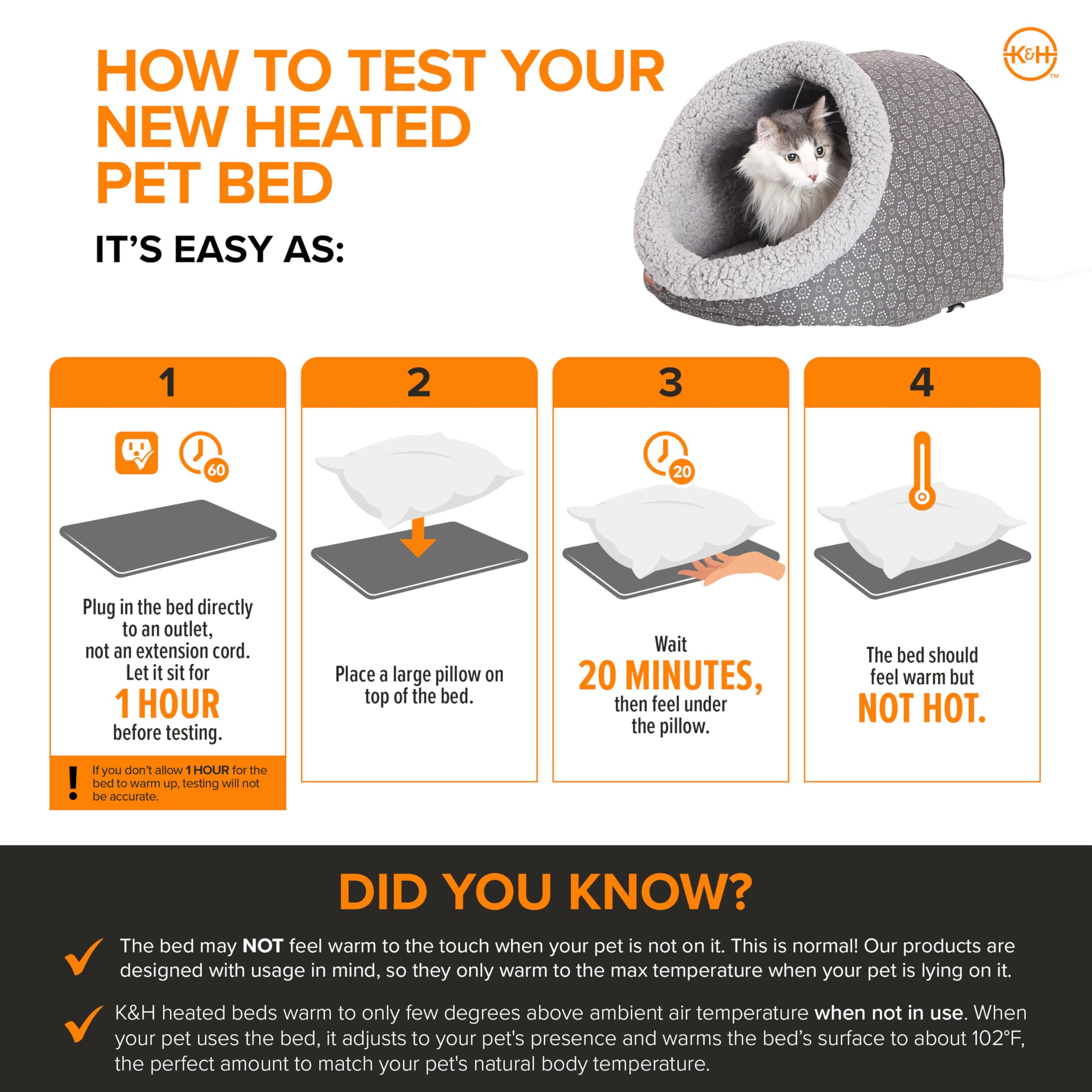 K&H Thermo Pet Cave safety-listed design with MET Labs certification
