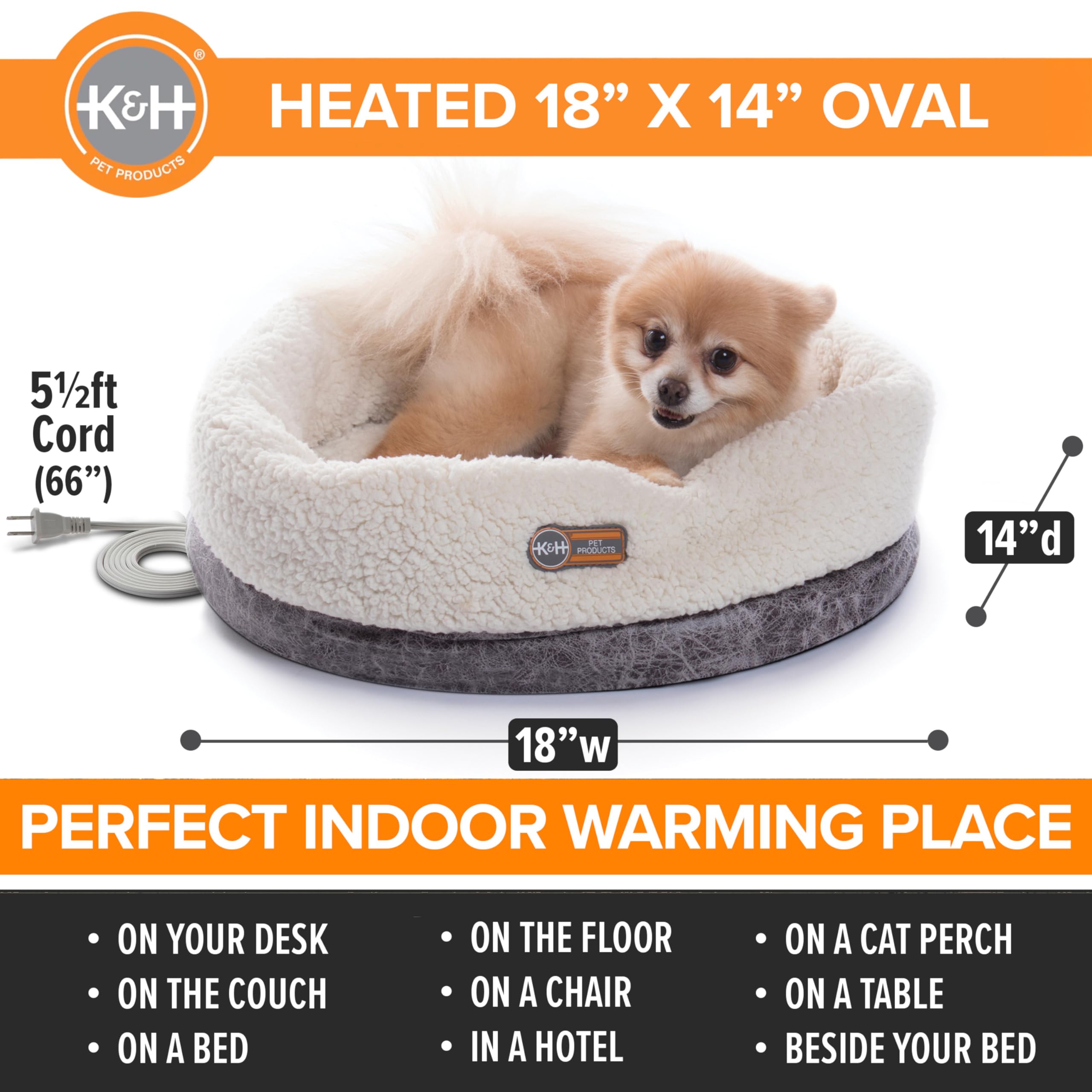 K&amp;H Thermo-Snuggle Cup Bomber bed, side view, secure nest-like comfort.