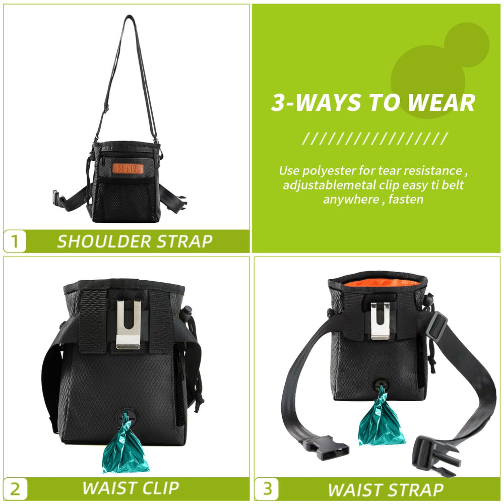KHPR training pouch attached to belt clip for secure walking