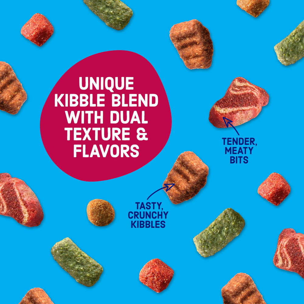 Kibbles 'n Bits Bistro bowl pouring shot shows easy serving into the bowl.