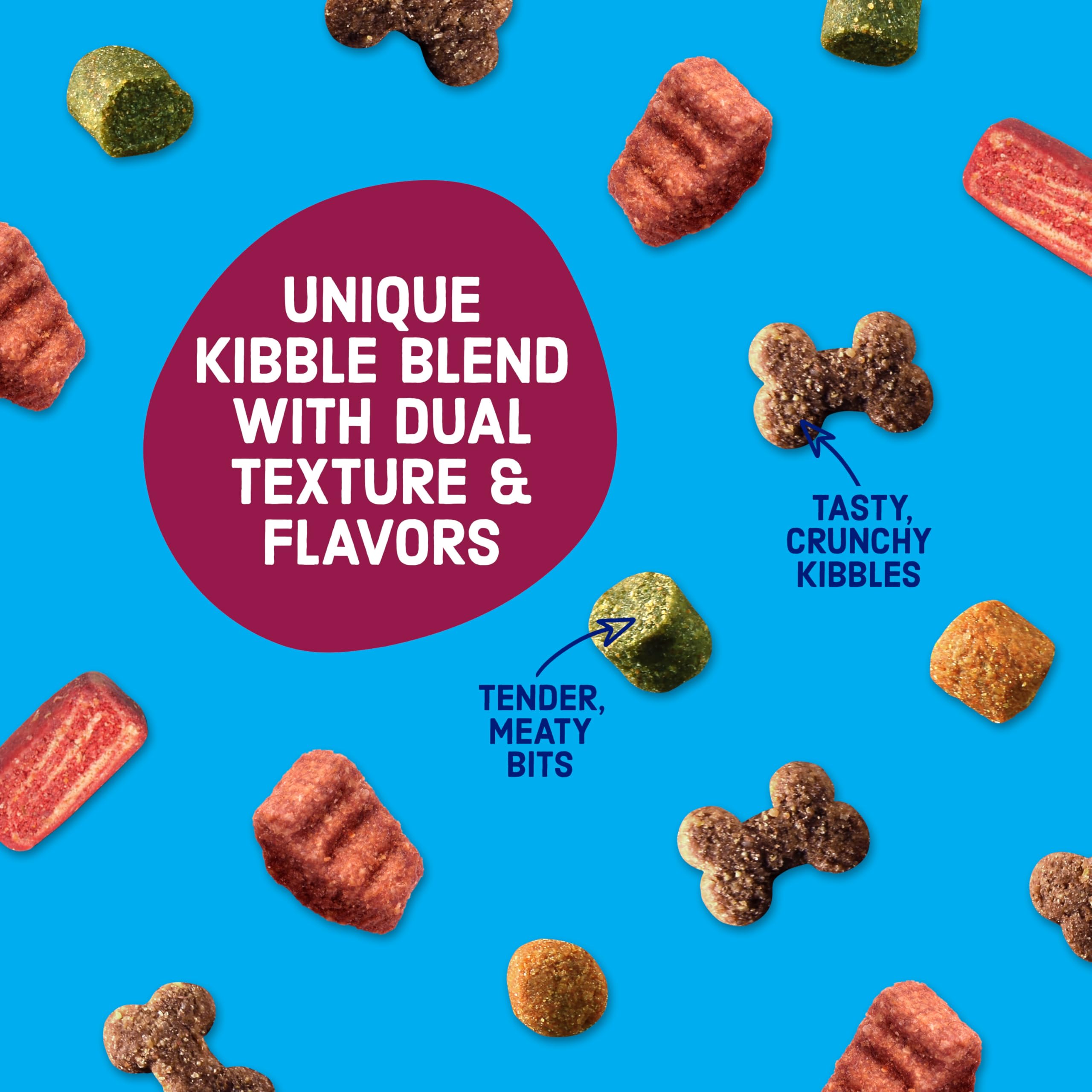 Kibbles 'n Bits ingredient panel highlighting real meat.