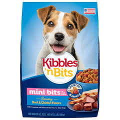Beef and chicken flavor in a bowl for small dogs.