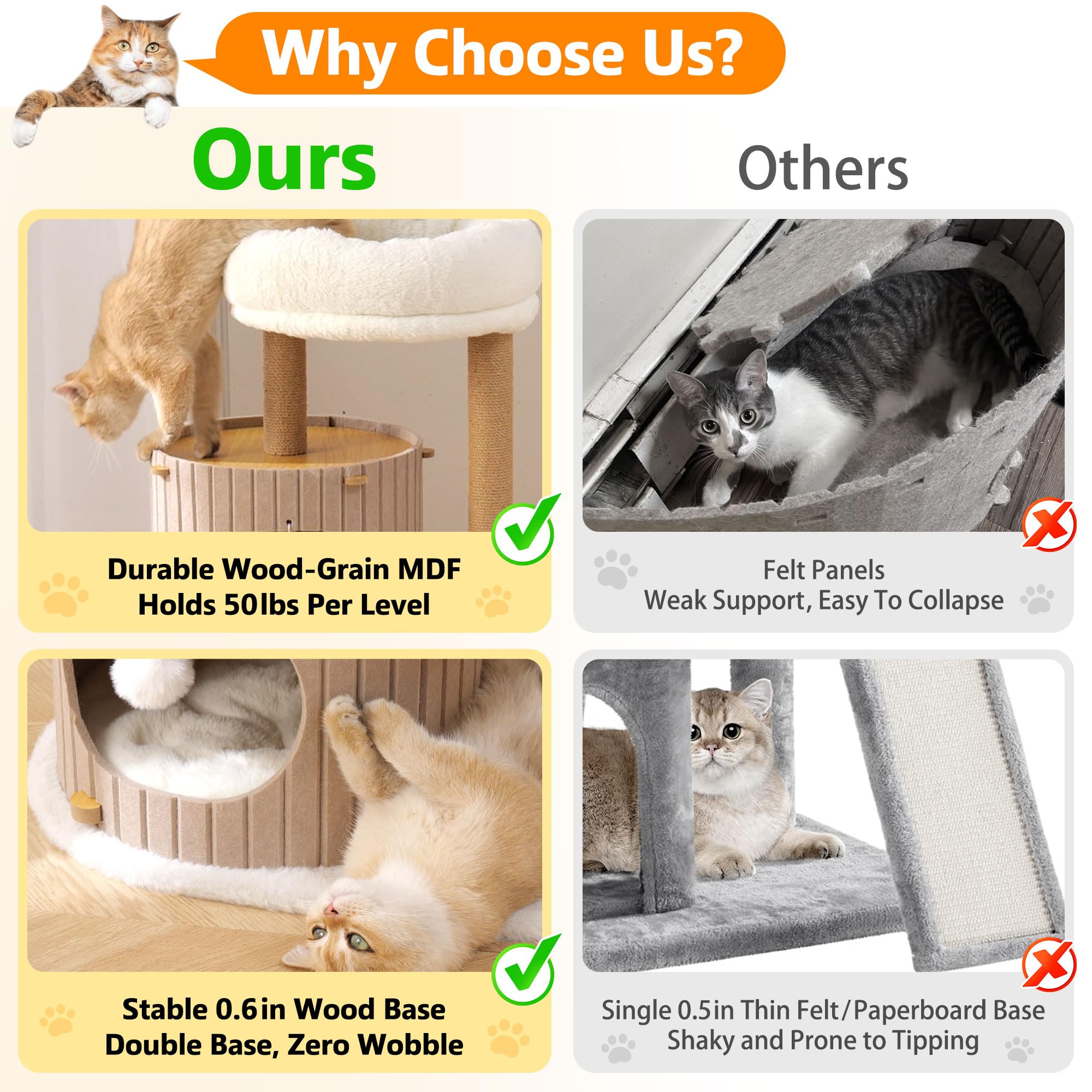 Kicari cat tree easy assembly with included tools.
