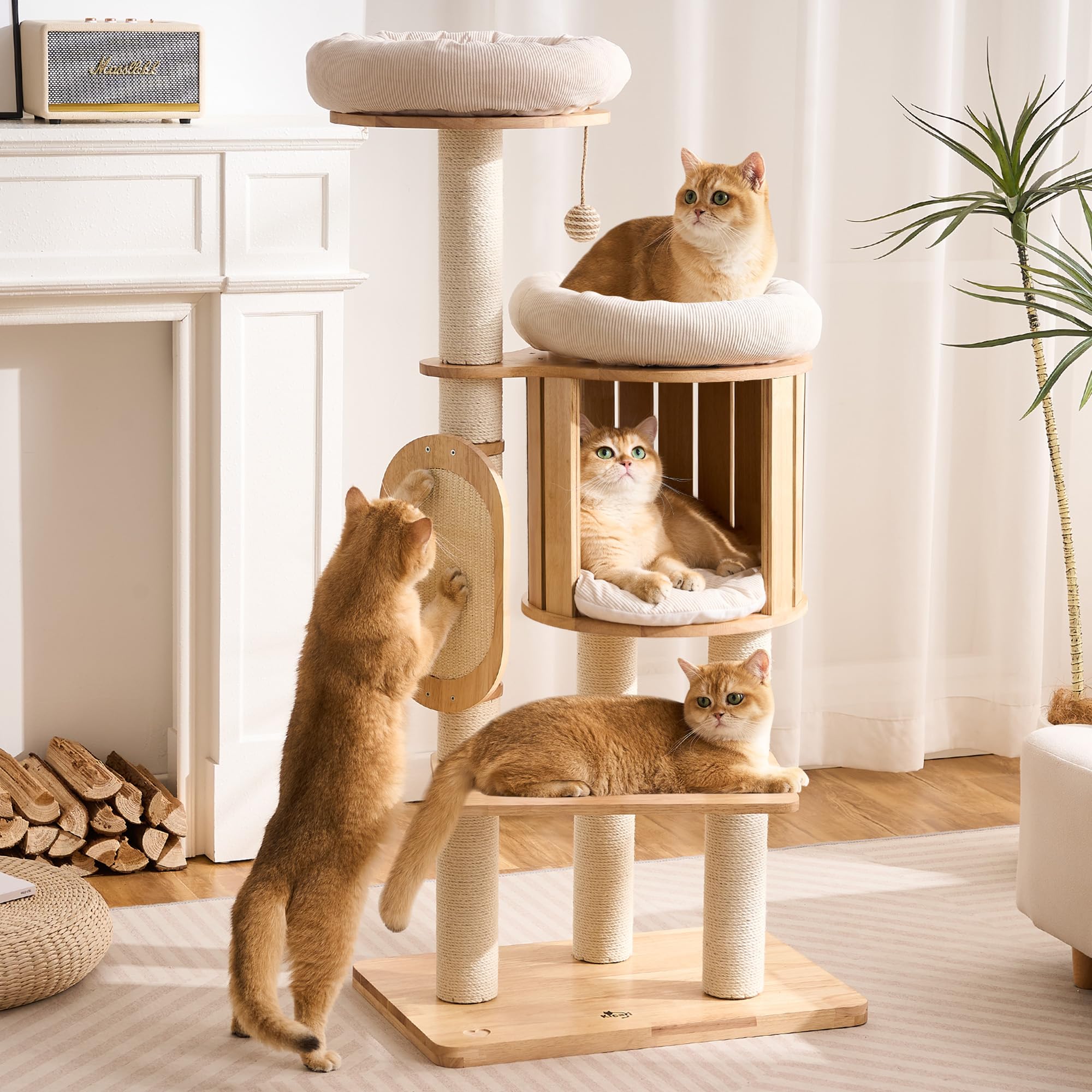 Kicari sisal scratching posts close-up for durable claw health and furniture protection.