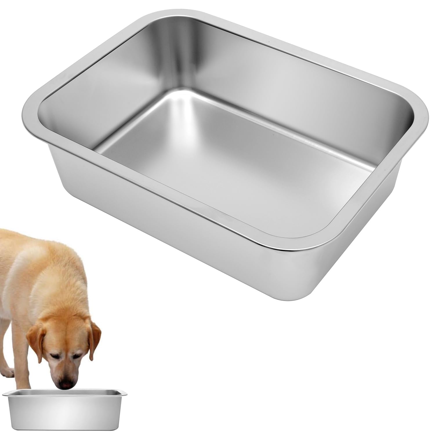 Kichwit large dog bowl in stainless steel for durable meals.
