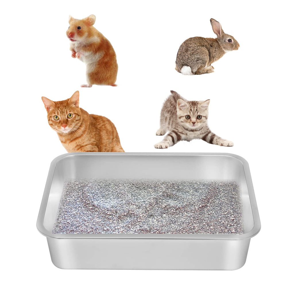 Kichwit stainless steel cat litter box with durable material for lasting use