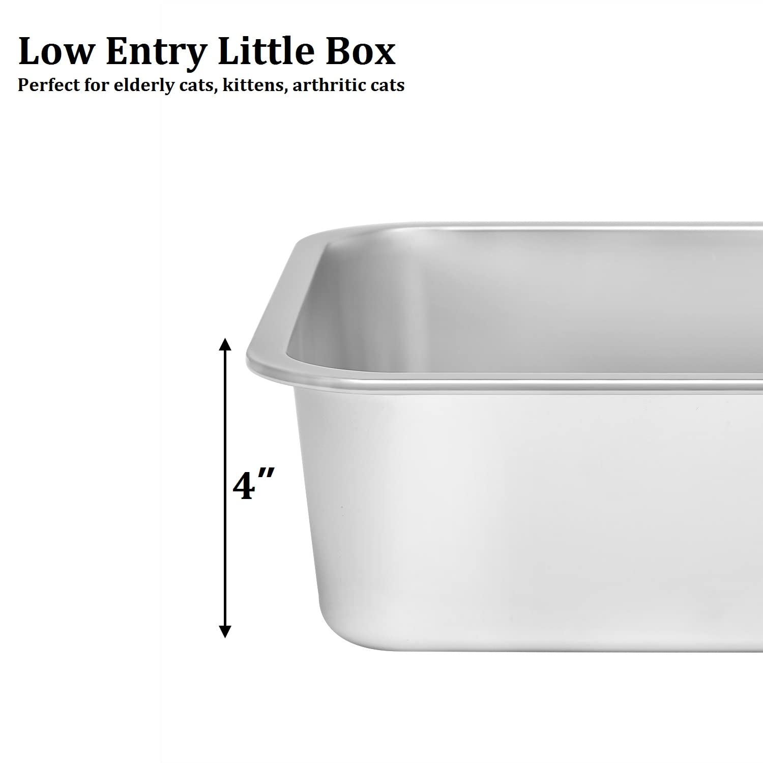 Kichwit litter box easy-entry design for cats of all ages