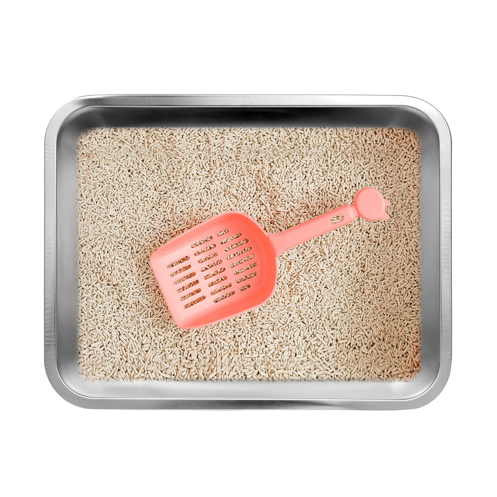 Kichwit stainless steel cat litter box side view demonstrates sturdy design and ample height.