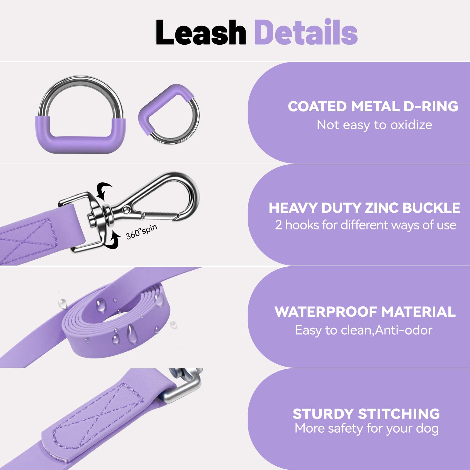 Kidding Pets Leash with Two Swivel Buckles preventing tangling during walks