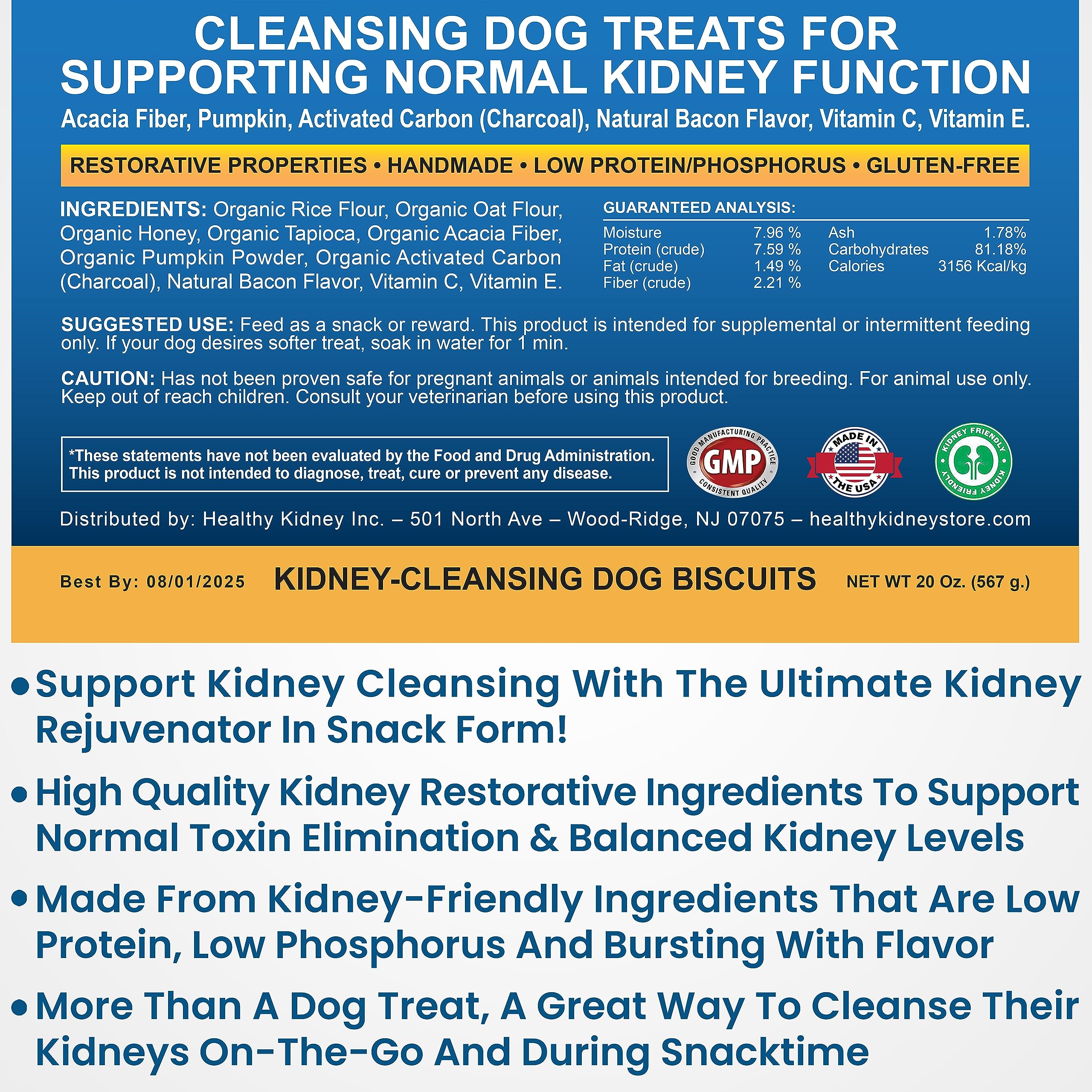 Kidney Restore kidney health diet overview on bag for easy reference.