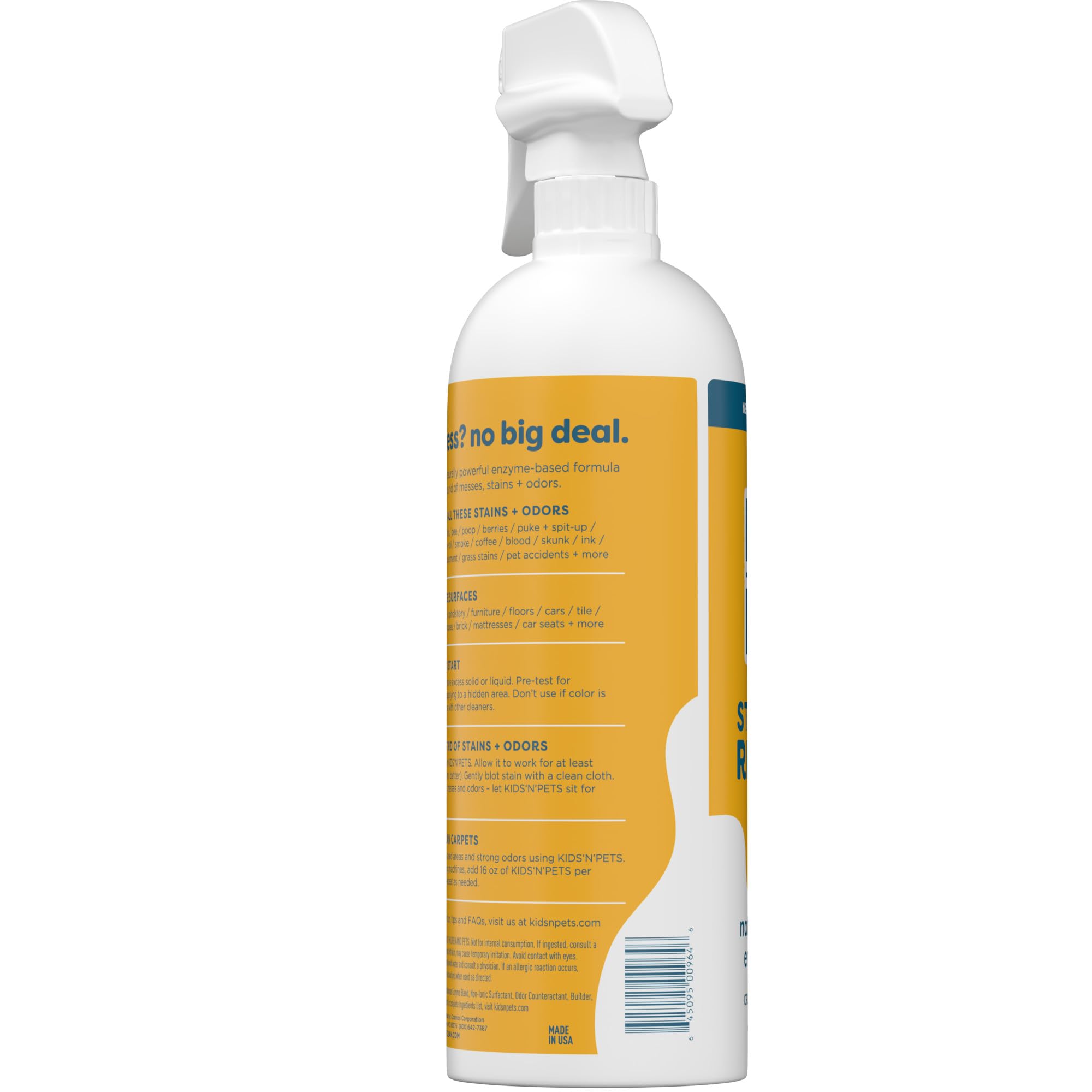 KIDS 'N' PETS award-winning cleaner in home setting signals trusted, pet-safe cleaning.