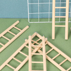 Kigeli safe wooden ladder with rust-resistant stainless steel hook.