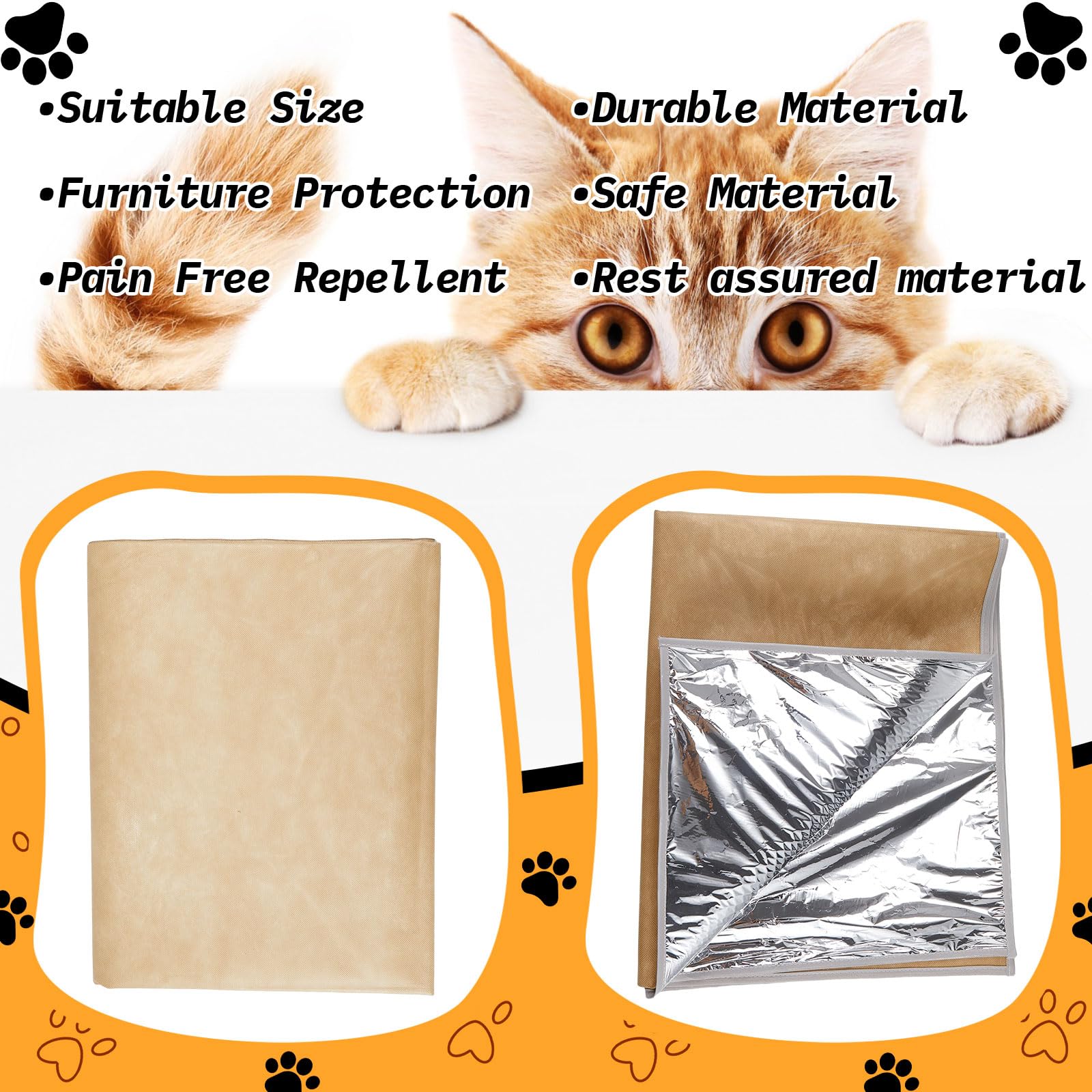 Kigley aluminum-layer deterrent adds mild noise to deter pets safely.