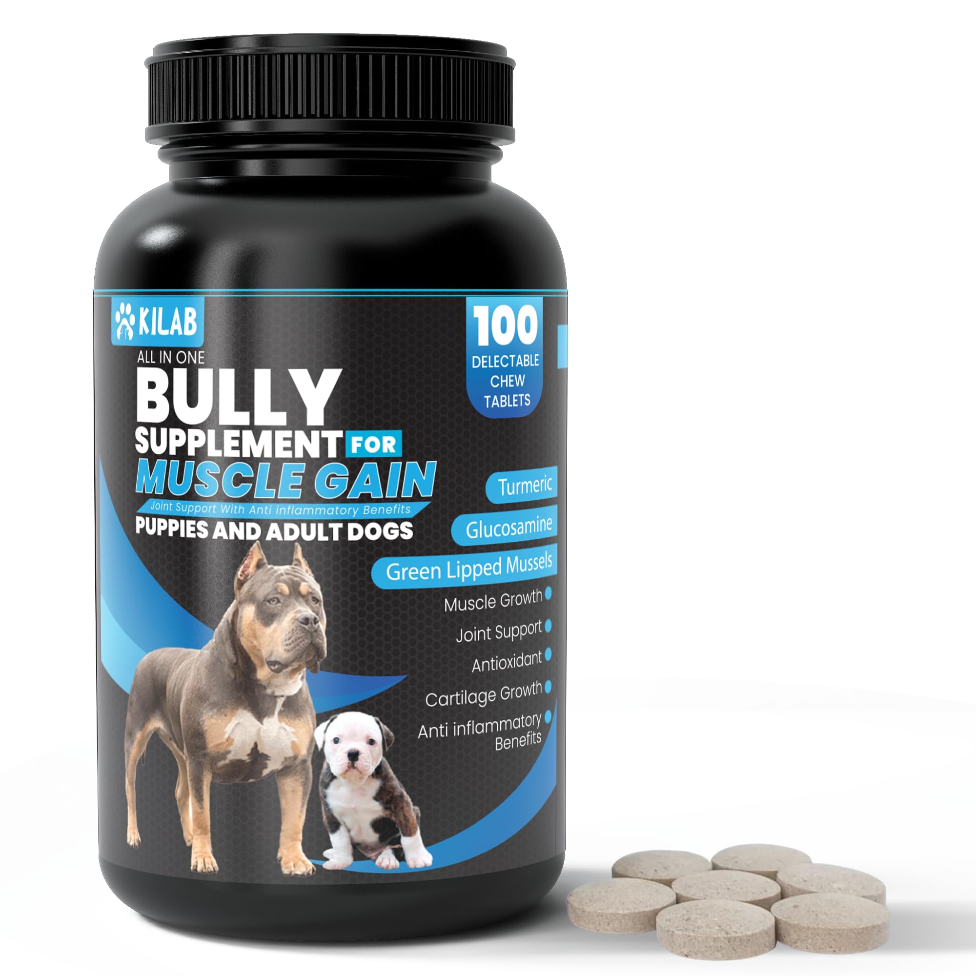 Kilab Dog Weight Gainer champion-dog-serve supports muscle growth and energy.