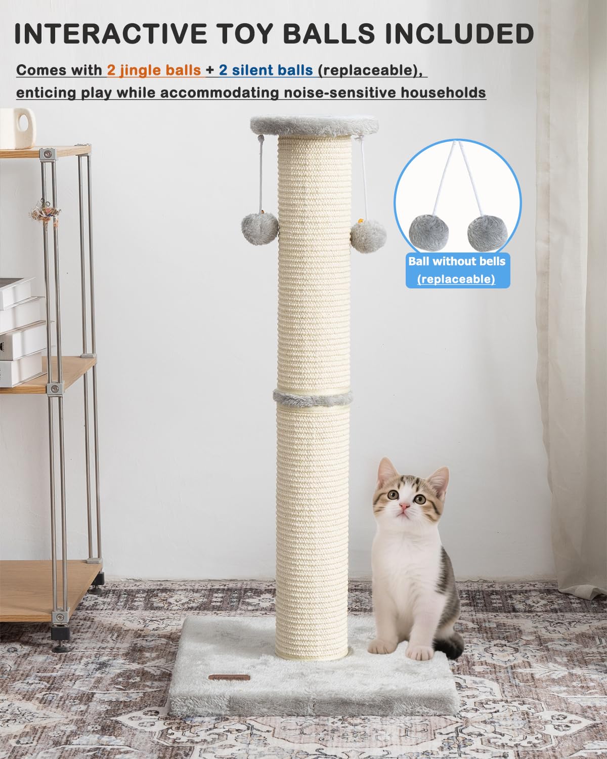 Kilodor indoor-design cat scratching post blends with home decor