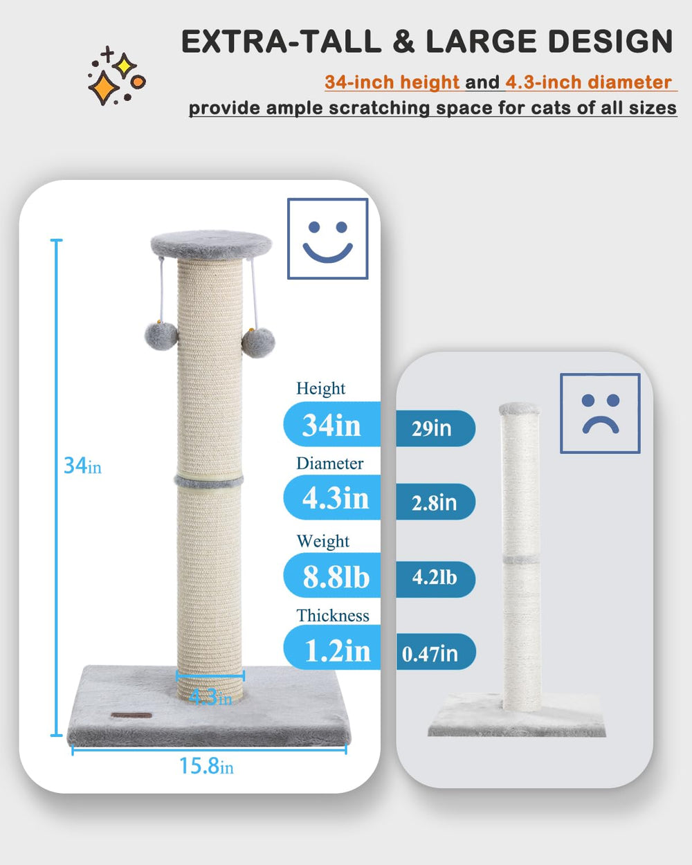 Kilodor replaceable sisal scratcher pad extends post life