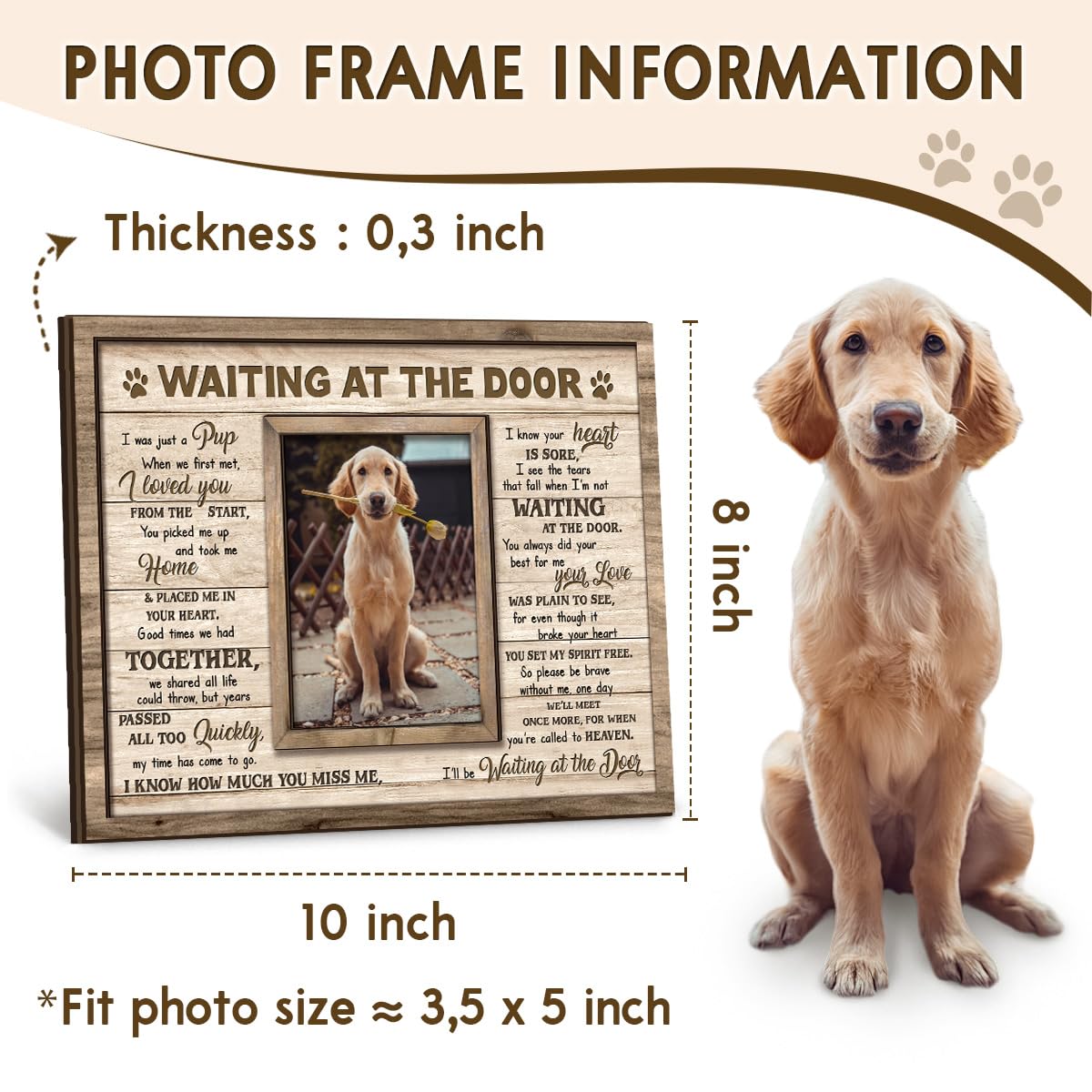 Kilyhome memorial frame photo opening fits 3.5x5 inch photos for memories