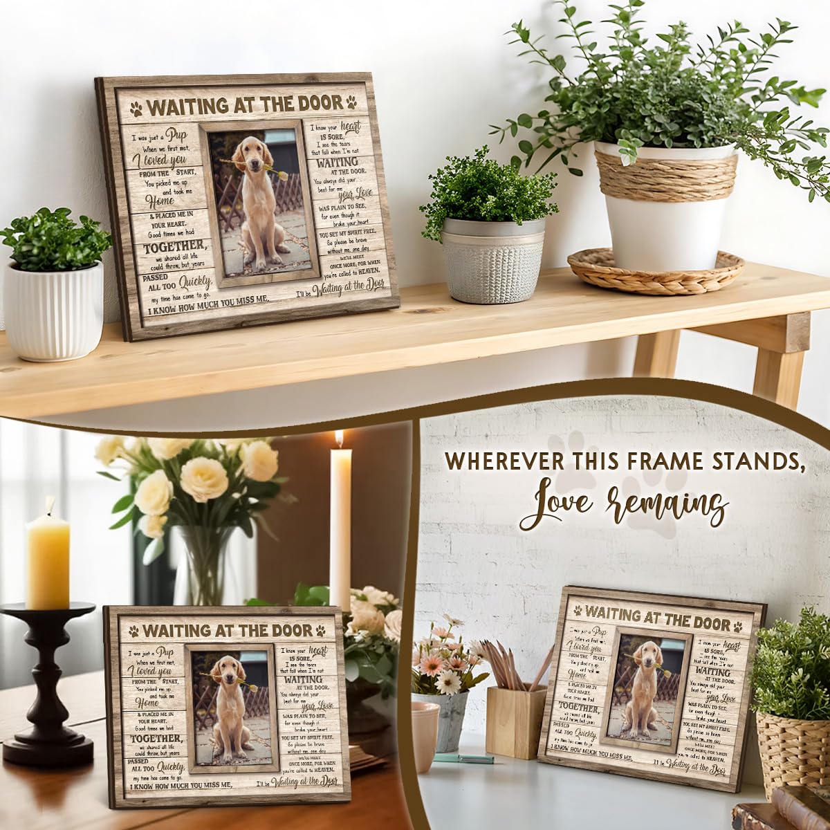Kilyhome memorial frame on mantel for daily remembrance