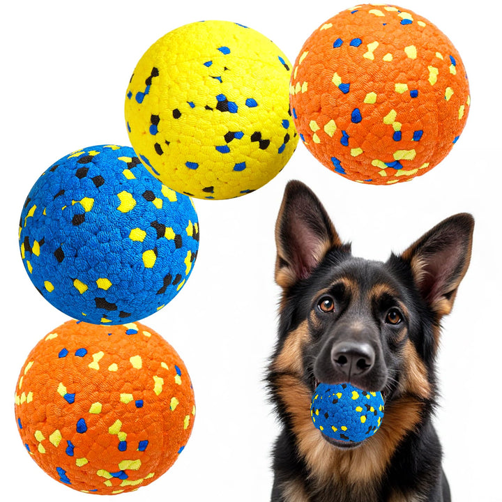 Kimee dog balls blue ball ready for fetch, durable outdoor play.