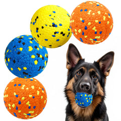 Kimee dog balls blue ball ready for fetch, durable outdoor play.