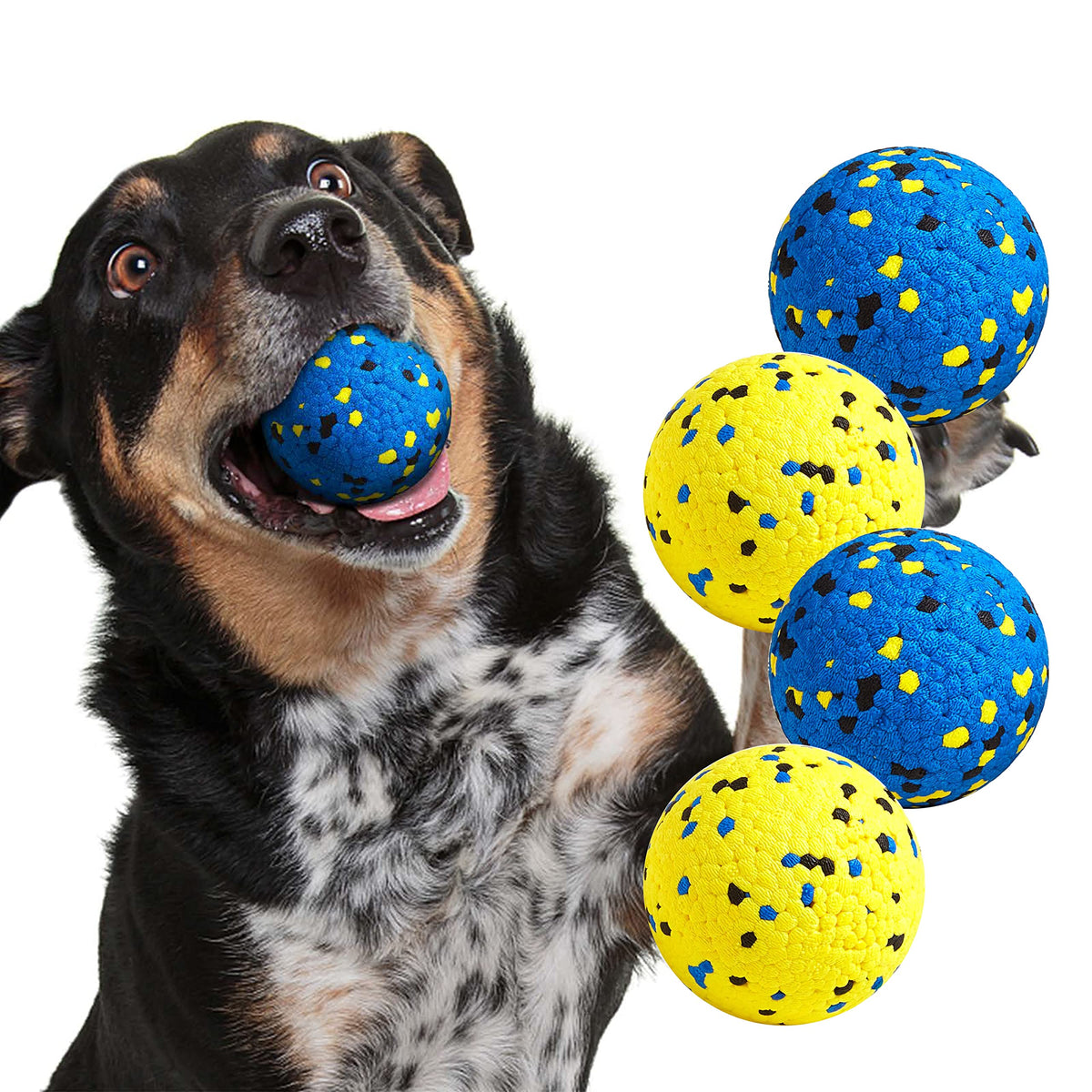 Kimee dog balls with a durable textured surface for aggressive chewers