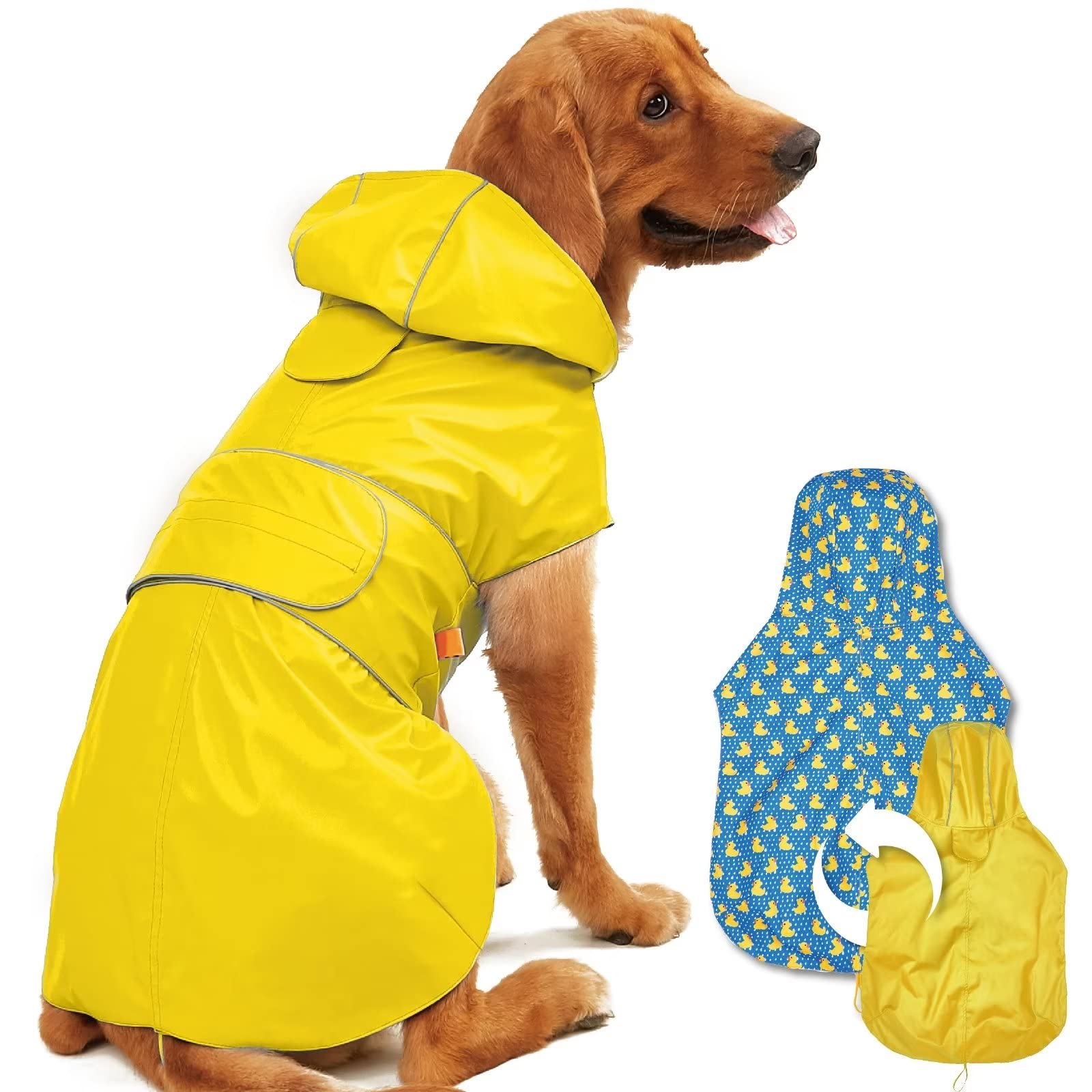 Kimee dog raincoat solid color outer view for everyday weather protection.