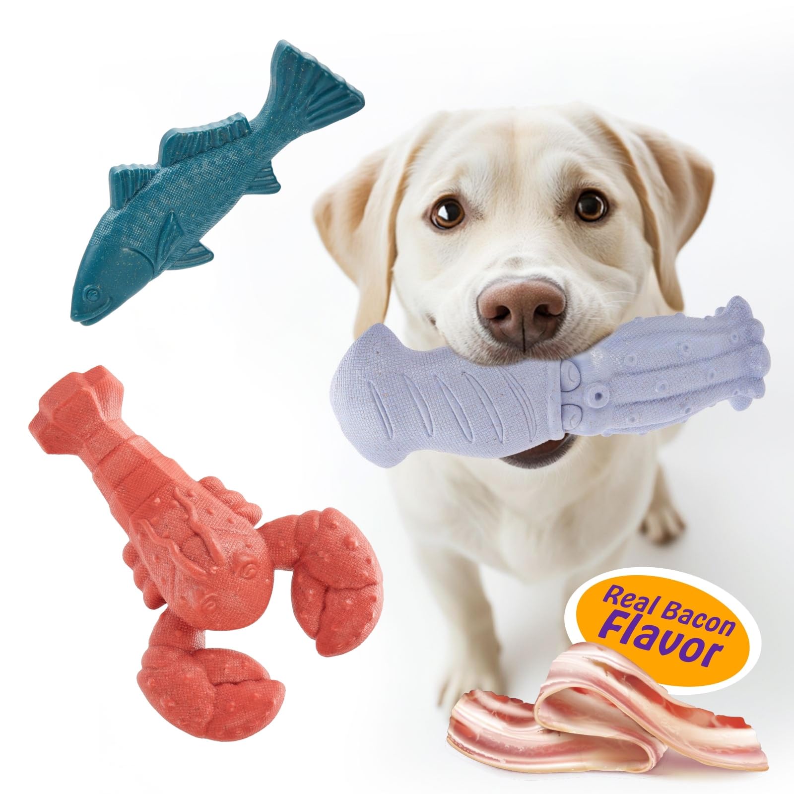 Kimee lobster dog toy for tough chewers and ocean-themed play