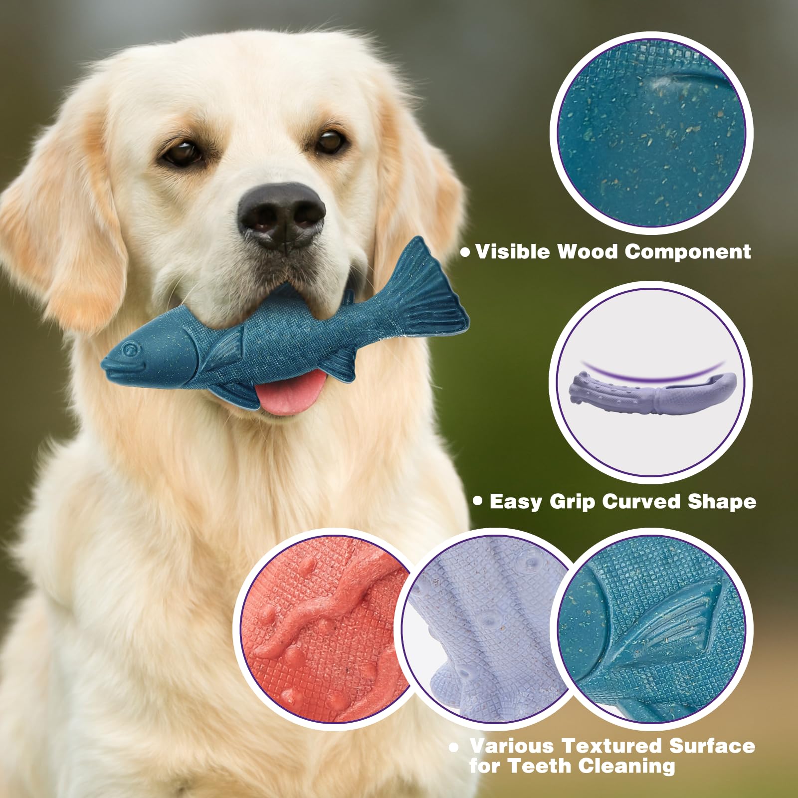 Kimee teeth-cleaning dog toy supports oral hygiene during chewing