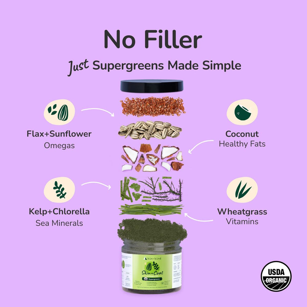 kin-kind bottle pour shows easy daily serving for dogs and cats.