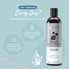 Kin-kind Charcoal dog shampoo removes coat mud in action