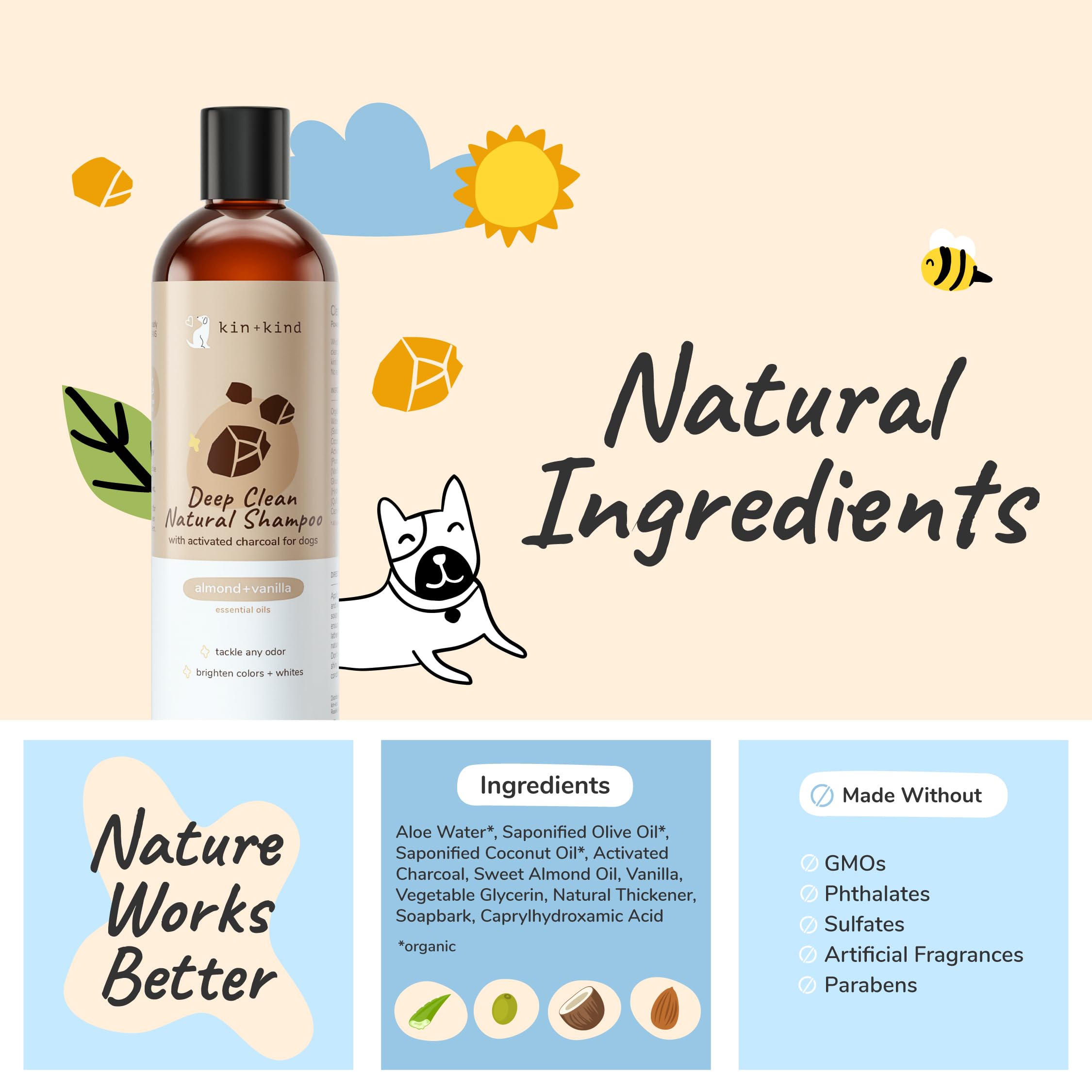 Kin+Kind plant-based cleansers create a mild, refreshing foam
