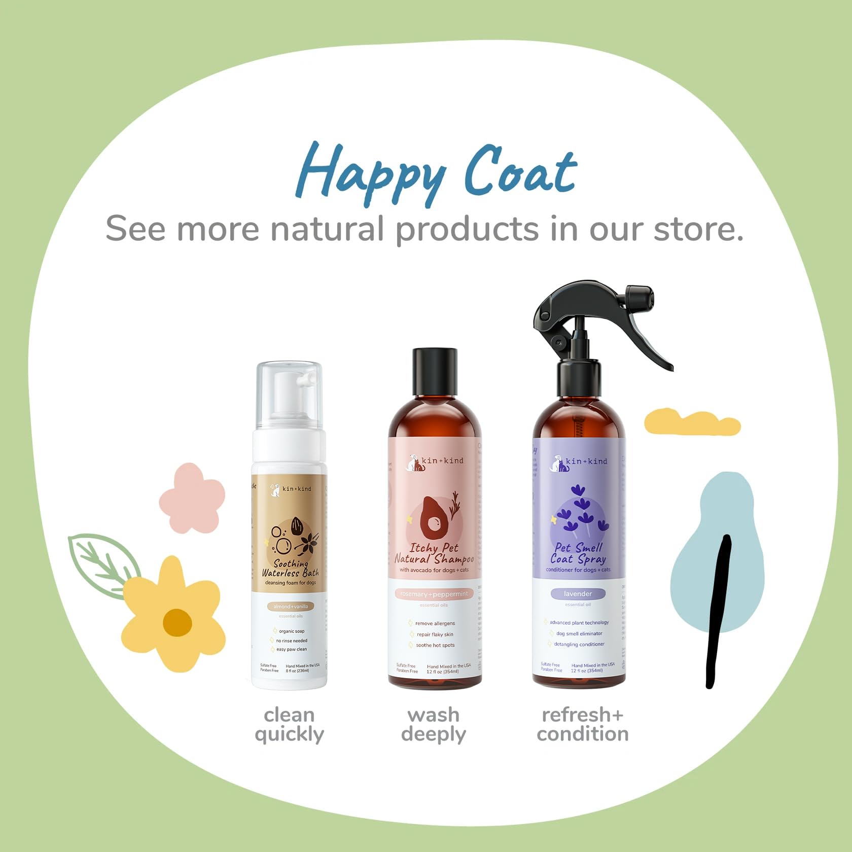 kin-kind spray used in a grooming setup for fresh scent