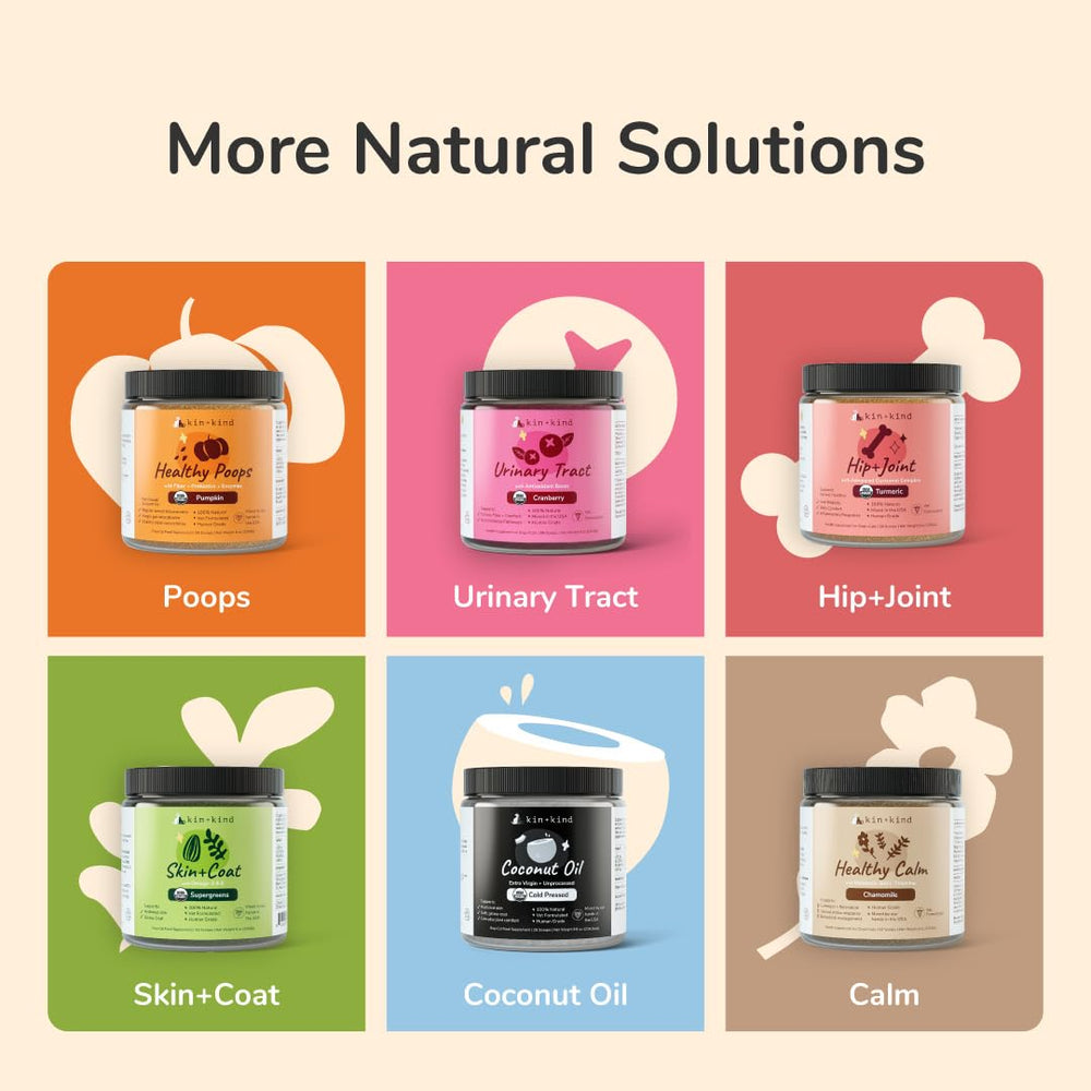 kin+kind organic ingredients like pumpkin and flaxseed listed on box