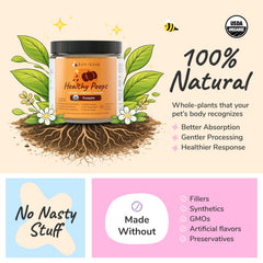 kin+kind Healthy Poops pumpkin powder tub shown for daily digestive support